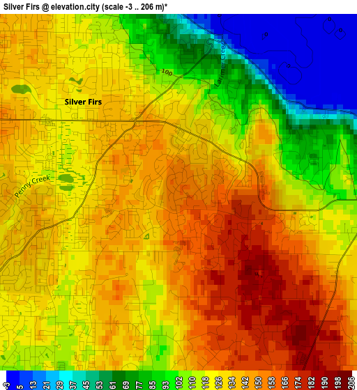 Silver Firs elevation map