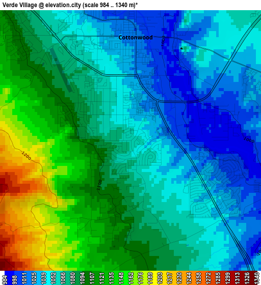 Verde Village elevation map