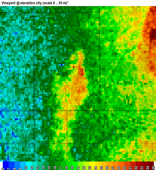 Vineyard elevation map