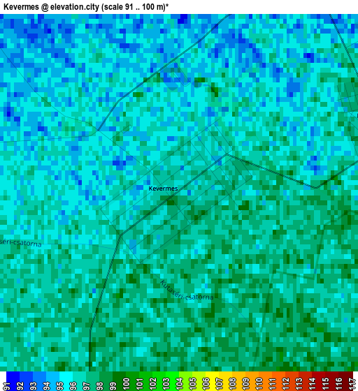 Kevermes elevation map