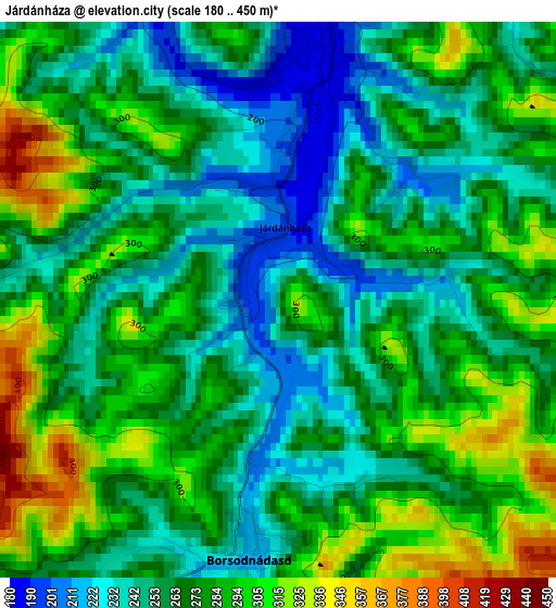 Járdánháza elevation map