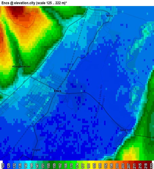 Encs elevation map