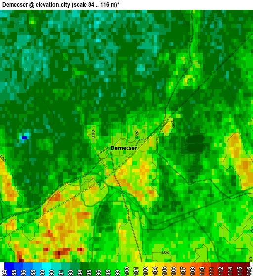 Demecser elevation map