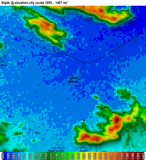 Nişāb elevation map