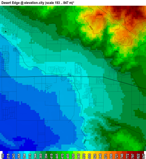 Desert Edge elevation map