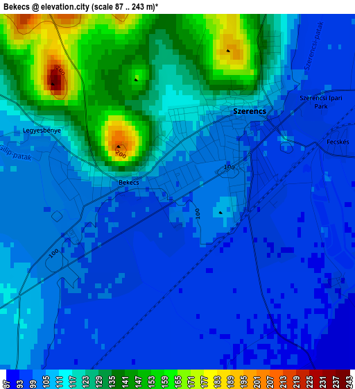 Bekecs elevation map