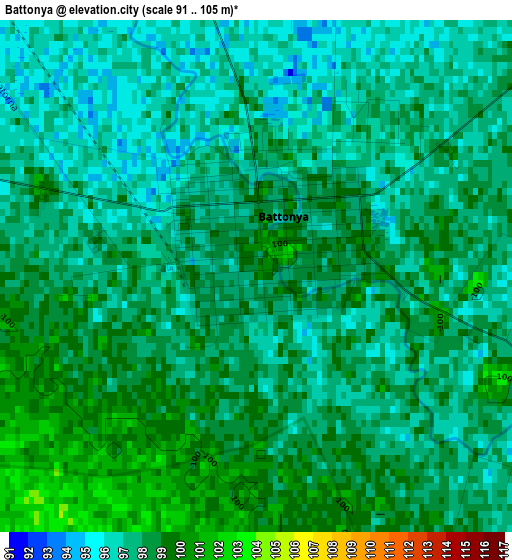 Battonya elevation map