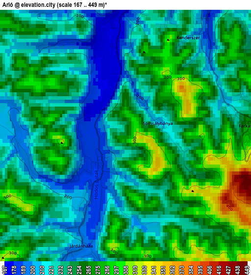 Arló elevation map