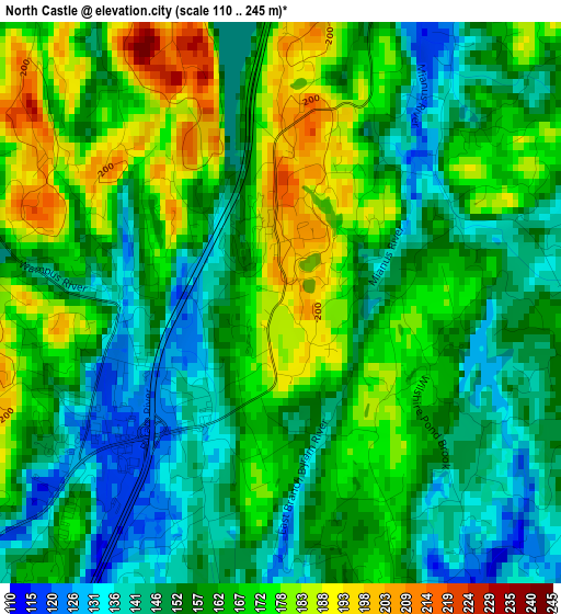 North Castle elevation map