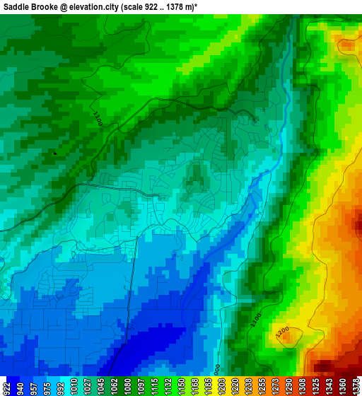 Saddle Brooke elevation map