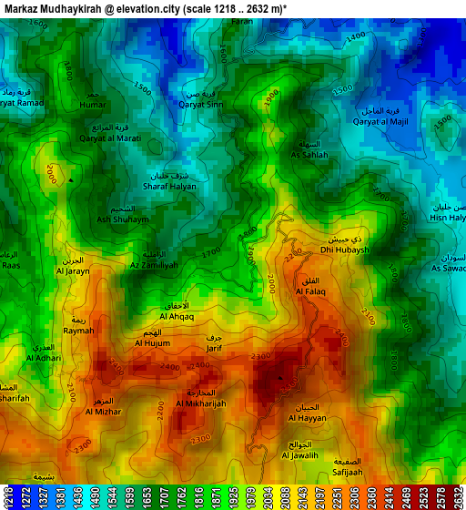 Markaz Mudhaykirah elevation map