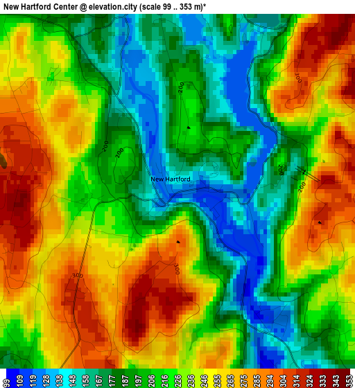 New Hartford Center elevation map