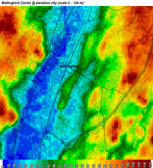 Wallingford Center elevation map