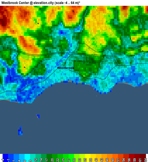 Westbrook Center elevation map