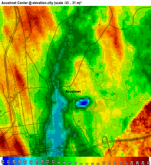 Acushnet Center elevation map