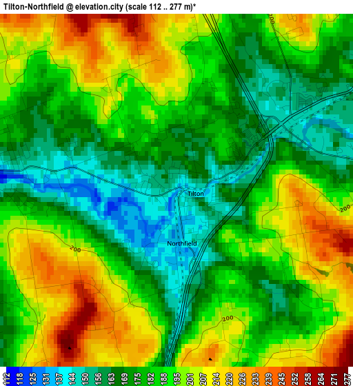 Tilton-Northfield elevation map