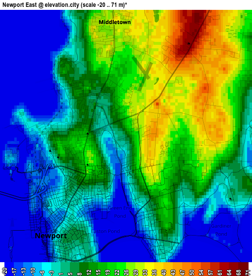 Newport East elevation map