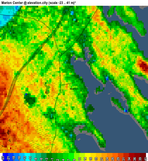 Marion Center elevation map