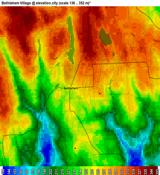 Bethlehem Village elevation map