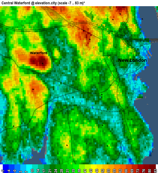 Central Waterford elevation map