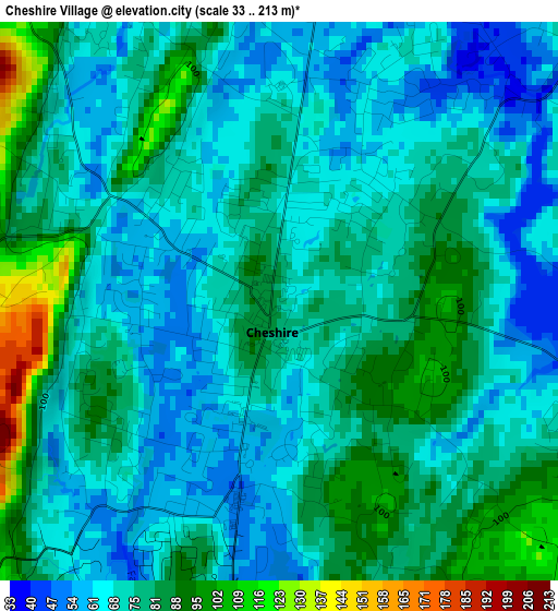 Cheshire Village elevation map