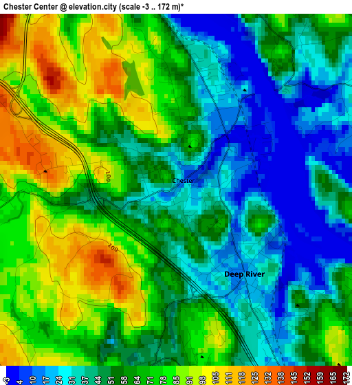 Chester Center elevation map