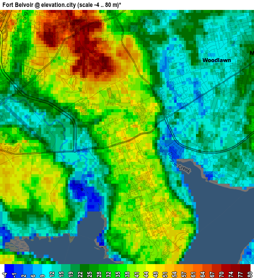 Fort Belvoir elevation map