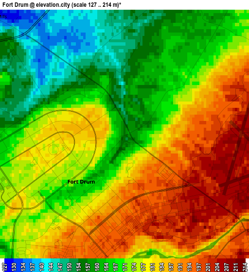 Fort Drum elevation map