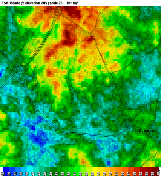 Fort Meade elevation map