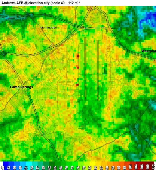 Andrews AFB elevation map