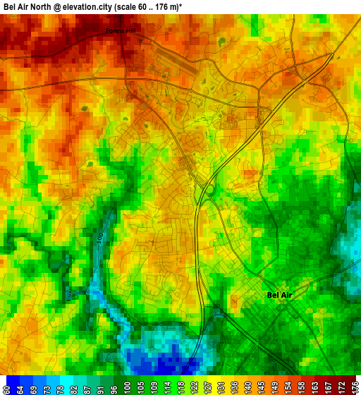 Bel Air North elevation map