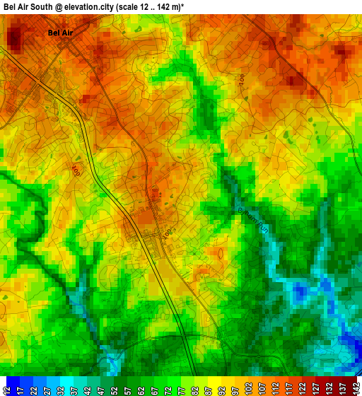 Bel Air South elevation map