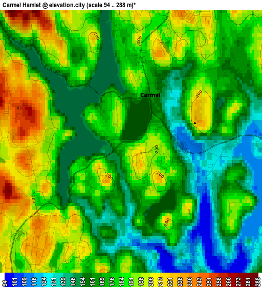 Carmel Hamlet elevation map