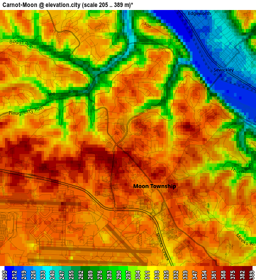 Carnot-Moon elevation map