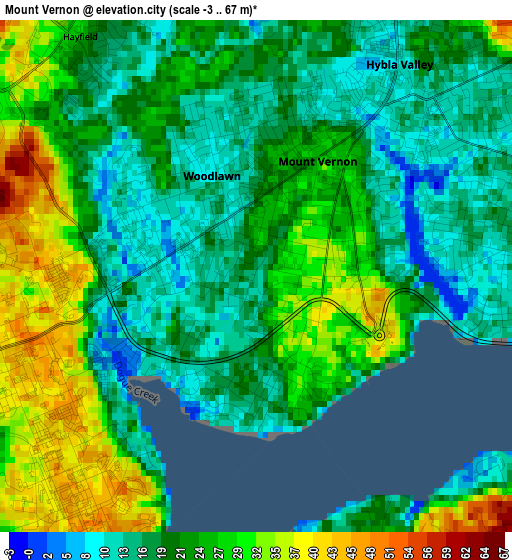 Mount Vernon elevation map