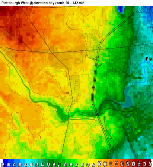 Plattsburgh West elevation map