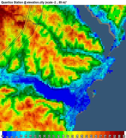 Quantico Station elevation map