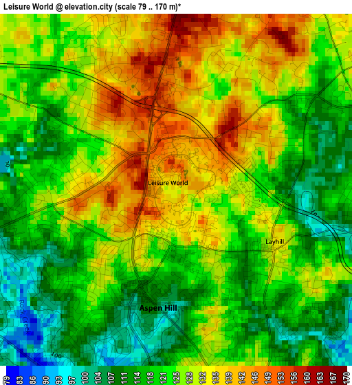 Leisure World elevation map