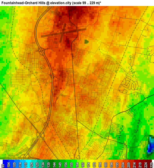 Fountainhead-Orchard Hills elevation map