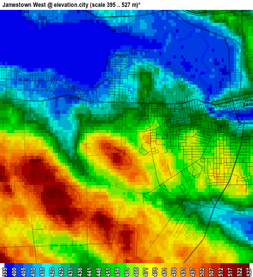 Jamestown West elevation map