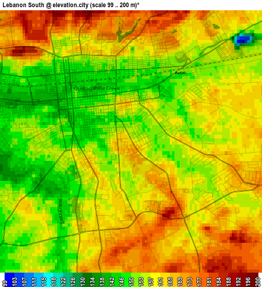 Lebanon South elevation map