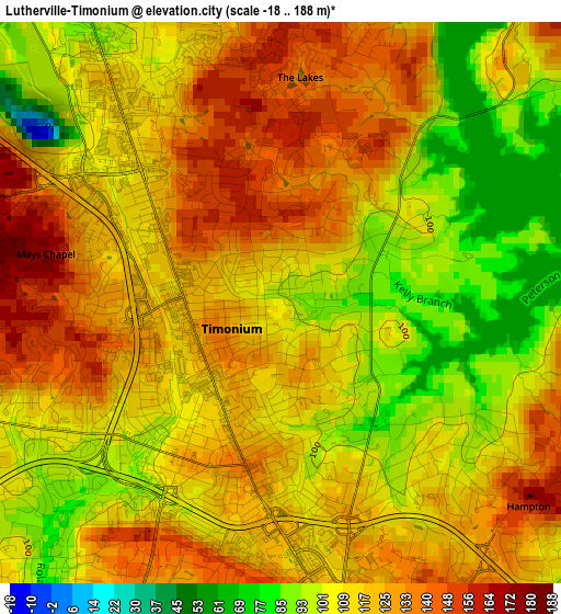 Lutherville-Timonium elevation map