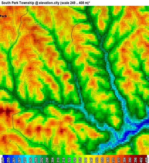 South Park Township elevation map