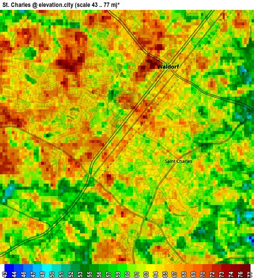 St. Charles elevation map