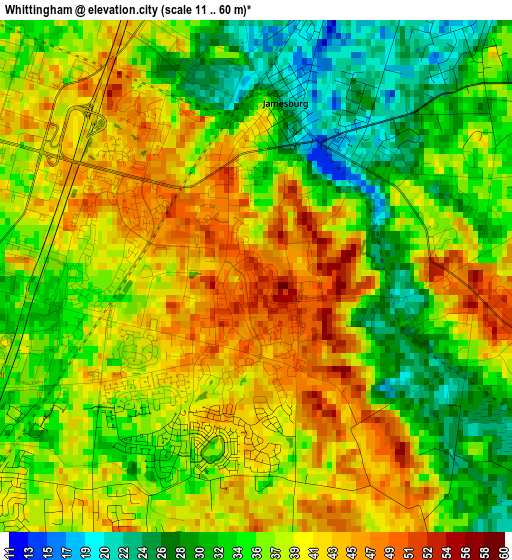 Whittingham elevation map