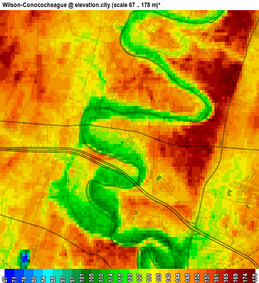 Wilson-Conococheague elevation map