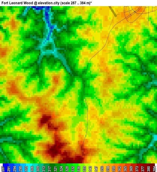 Fort Leonard Wood elevation map