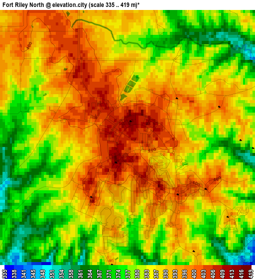 Fort Riley North elevation map