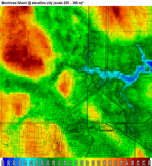 Montrose-Ghent elevation map