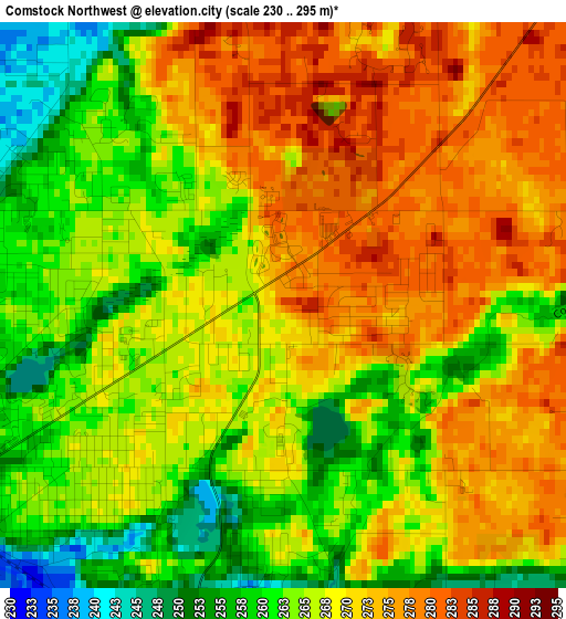 Comstock Northwest elevation map